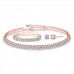 Rose Gold Double Row Tri-Set Made with Crystals From Swarovski®