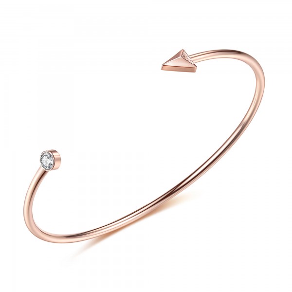 Diamond Arrow Bangle CTTW 0.514 Rose Gold