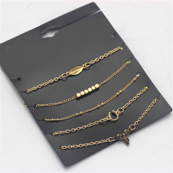 Five Piece Anklet Set 