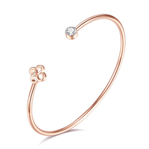 Diamond and Swarovski® Flower Bangle CTTW 0.515