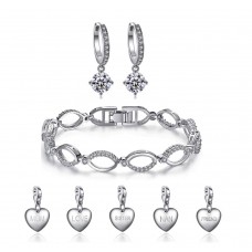Crystal Link Set made with Crystals from Swarovski® [including choice of charm]