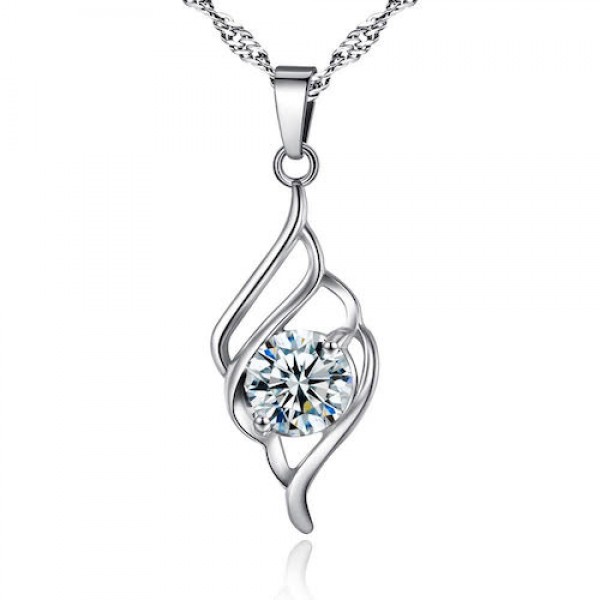 Solitaire Crystal Swirl Pendant Made with Crystals from Swarovski®