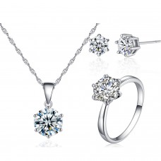 Crystal Solitaire Tri-Set With Crystals from Swarovski®