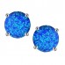 Blue Opal Gemstone Stud Earrings