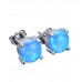 Blue Opal Gemstone Stud Earrings