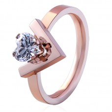 Heart Crystal V-Ring Made with Crystals from Swarovski®