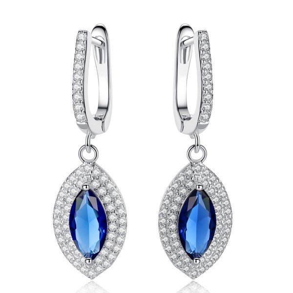 Crystal Blue Marquis Drop Earrings