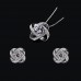 Silver CZ Knot Crystal Set