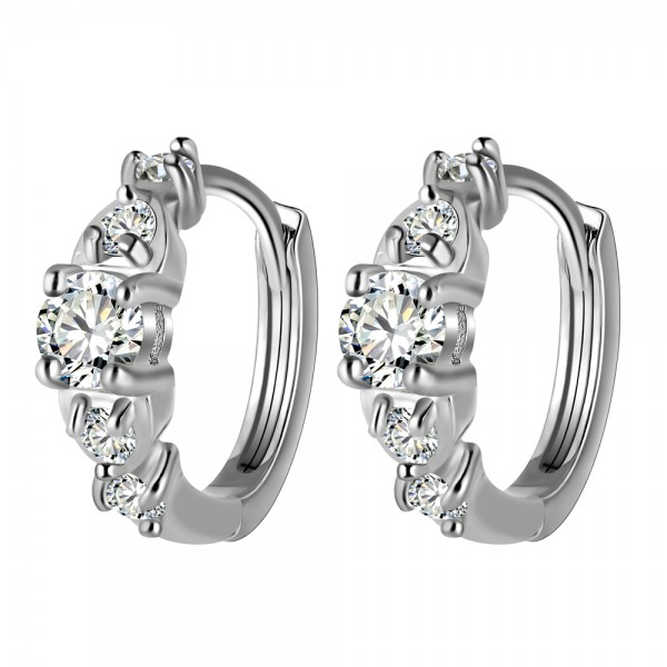 Crystal Solitaire Cuff Earrings