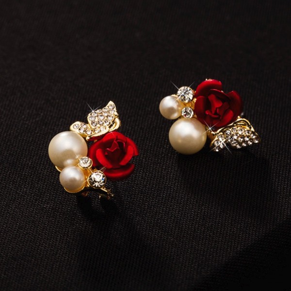 Rose Pearl Earrings Made with Crystals from Swarovski®