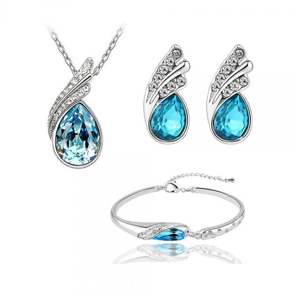Cinderella Blue Tri-Set with Crystals From Swarovski® 