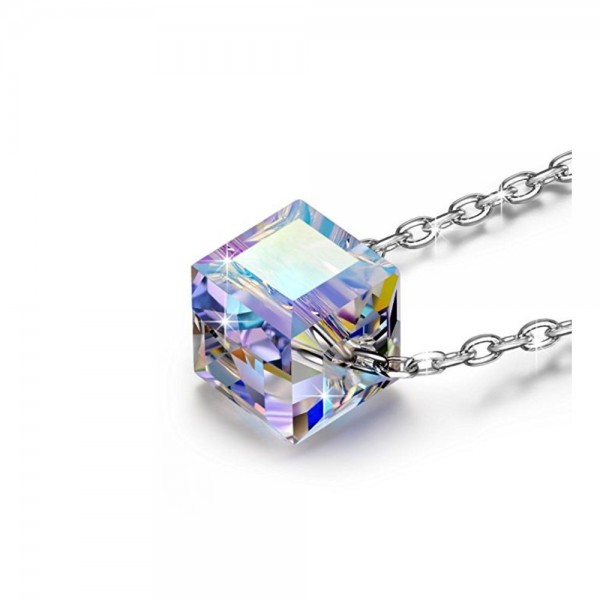 Crystal Cube Pendant Made with Crystals from Swarovski®