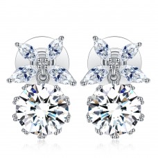 Petal Top Crystal Earrings