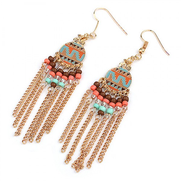 Gold Mini Statement Aztec Earrings