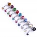 10 Piece Multi Colour Crystal Belly Bar Set