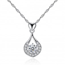 Crystal Heart Tear Drop Pendant