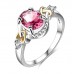 Pink Sapphire Heart Crystal Ring