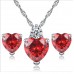 Crystal & Sapphire Heart Set