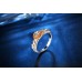 Luxury Rose Style Dual Toned Gold Filled Ring Made with Crystals from Swarovski®
