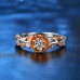 Luxury Rose Style Dual Toned Gold Filled Ring Made with Crystals from Swarovski®