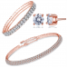 Rose Gold Double Row Tri-Set Made with Crystals From Swarovski®