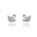 Swan Stud Crystal Earrings MADE WITH CRYSTALS FROM SWAROVSKI®