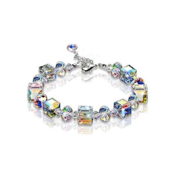 Crystal Bead Cube Bracelet