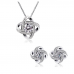 Silver CZ Knot Crystal Set