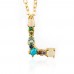 Spring summer crystal and bead initial necklace