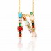 Spring summer crystal and bead initial necklace