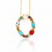 Spring summer crystal and bead initial necklace