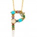 Spring summer crystal and bead initial necklace