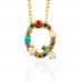 Spring summer crystal and bead initial necklace