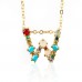 Spring summer crystal and bead initial necklace