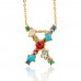 Spring summer crystal and bead initial necklace