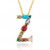 Spring summer crystal and bead initial necklace