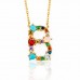 Spring summer crystal and bead initial necklace