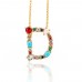 Spring summer crystal and bead initial necklace