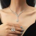AAA Crystal Jewellery Set - Earrings and Necklace Clear, Red, Blue & Black Options