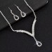 AAA Crystal Jewellery Set - Earrings and Necklace Clear, Red, Blue & Black Options
