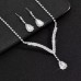 AAA Crystal Jewellery Set - Earrings and Necklace Clear, Red, Blue & Black Options