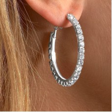 Crystal Hoop Earrings with Cubic zirconia