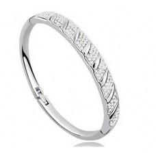 Rhodium Plated Bangle encrusted with crystals from Swarovski®