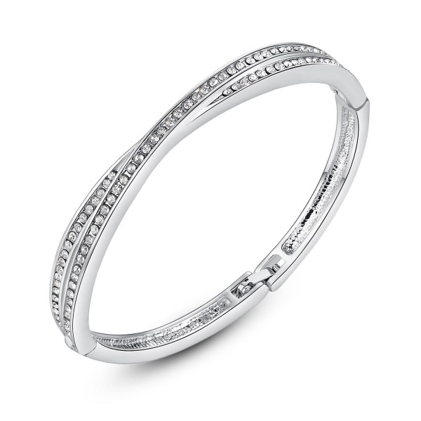 Swarovski® Cross Bangle Rhodium Plated