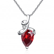 Large Pear Cut Crystal/Ruby/Amethyst Pendant