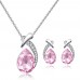 Crystal Pear Cut Set Rhodium Plated