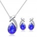 Crystal Pear Cut Set Rhodium Plated