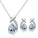 Crystal Pear Cut Set Rhodium Plated