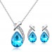 Crystal Pear Cut Set Rhodium Plated