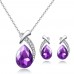 Crystal Pear Cut Set Rhodium Plated